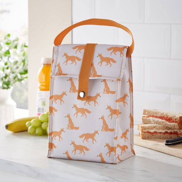 Fox Fold Over Lunch Bag Orange