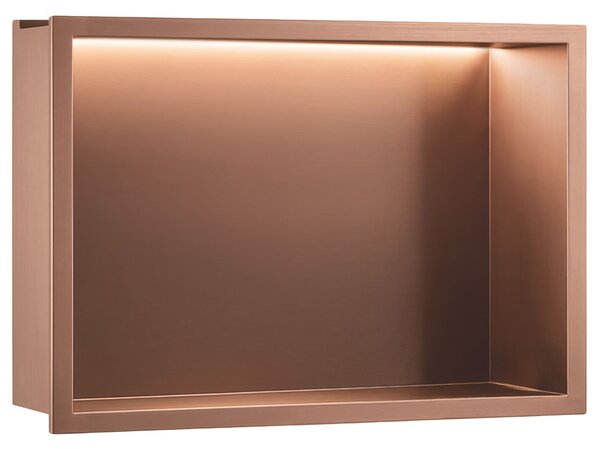 Bathroom shelf LED 30x45 brush copper