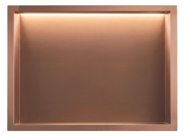 Bathroom shelf LED 30x45 brush copper