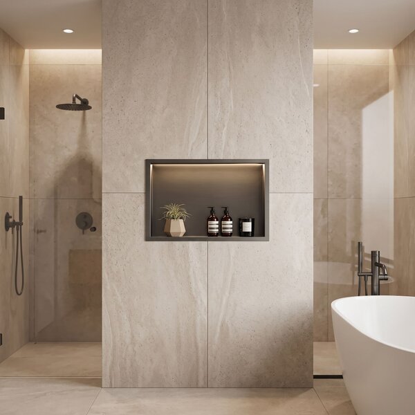 Bathroom shelf LED 30x45 Titan