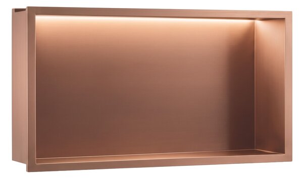 Bathroom shelf LED 30x60 brush copper