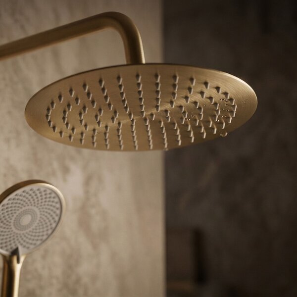 Shower set without spout with thermostat Rea Lungo Gold Brush