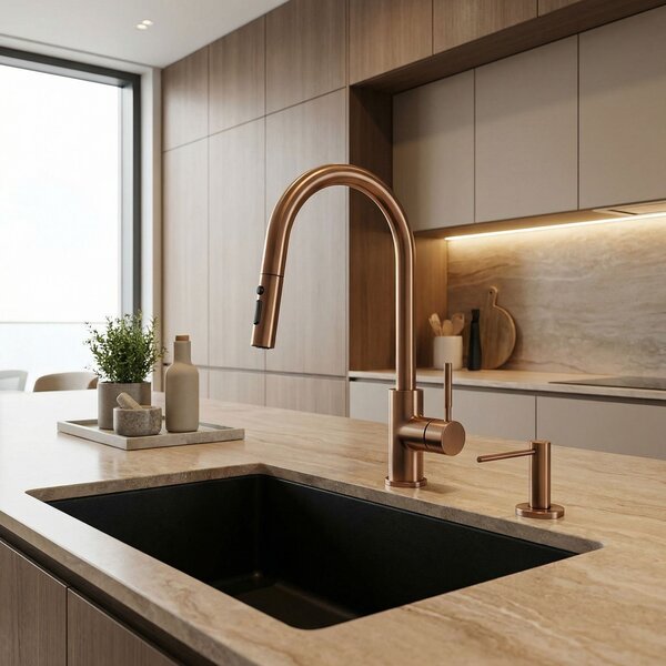 Detergent dispenser for sinks Rea DEX Brush Copper