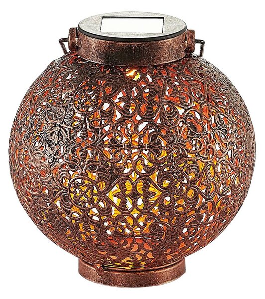 Dunjaris LED solar lantern, ornamentation, copper