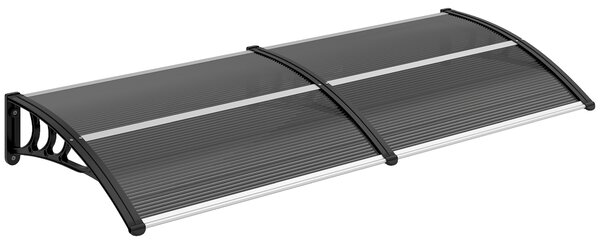 Outsunny Waterproof Door Canopy Awning Outdoor Window Rain Shelter Cover for Front/Back Door Porch Black 200 x 75cm Aosom UK