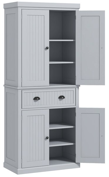 HOMCOM Multi-Storage Mid-Century Kitchen Cabinet - Grey