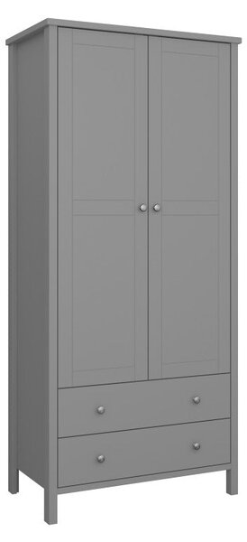 Tromso Grey 2 Door & 2 Drawer Wardrobe