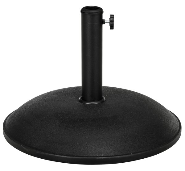 Outsunny 20kg Parasol Base Heavy Duty Cement Umbrella Base Round-Grey/Black Aosom UK