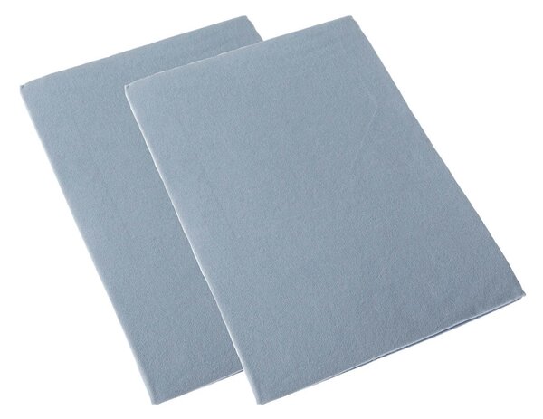 Blue Brushed Cotton Fitted Cot Sheet Pair 100% Cotton, 70 x 140 cm