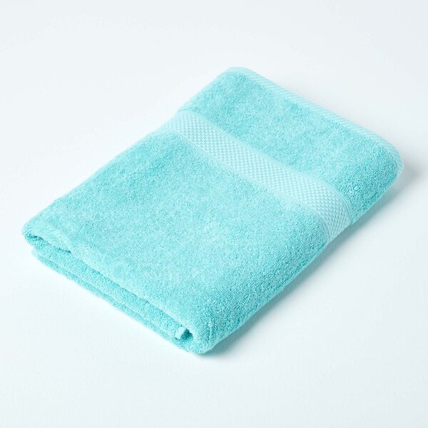 Homescapes Aqua Bath Towel Set of 2 Turkish Cotton