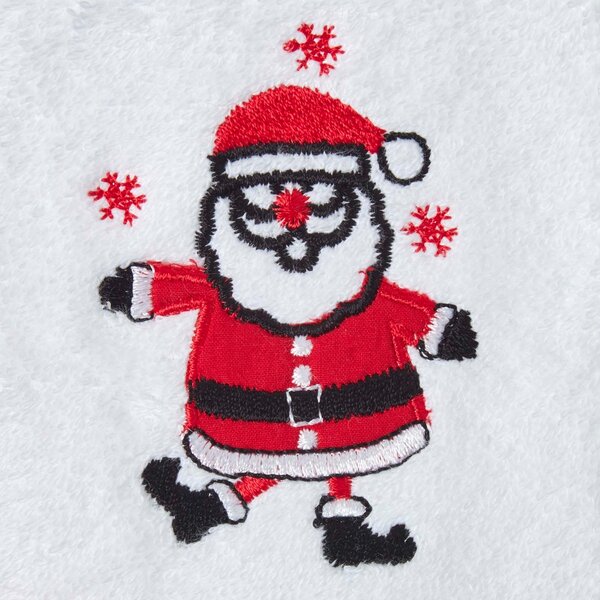 Homescapes Santa Embroidered 100% Cotton Small Christmas Towel