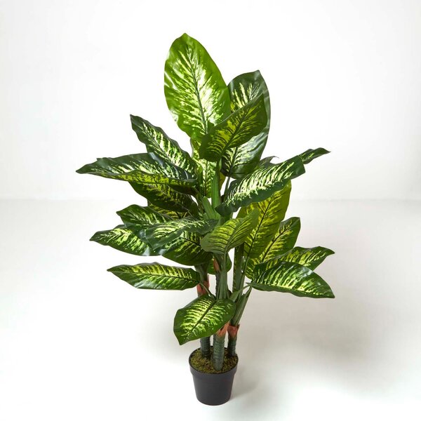 Homescapes Artificial Dumb Cane Plant in Pot 150 cm Faux Dieffenbachia