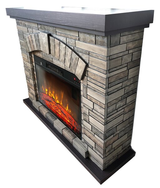 Electric Fireplace ElectricSun AMBAR Stone Free Standing Electric Fires, with Sound Effect, 3 Colour, with APP, W107xH90cm