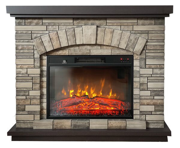 Electric Fireplace ElectricSun AMBAR Stone Free Standing Electric Fires, with Sound Effect, 3 Colour, with APP, W107xH90cm