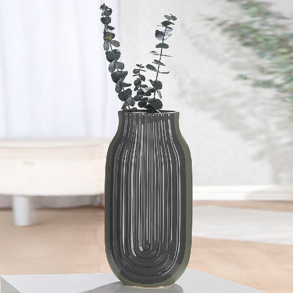 Albemarle Large Ceramics Set Of 2 Vases In Green