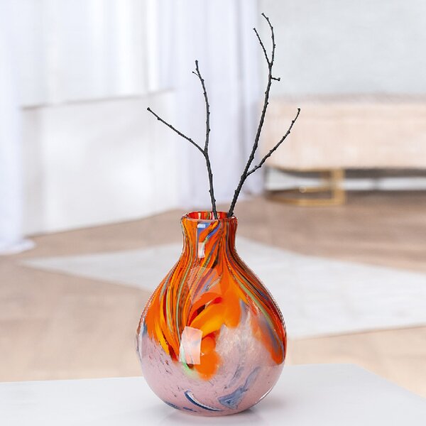 Belmora Small Glass Vase In Orange