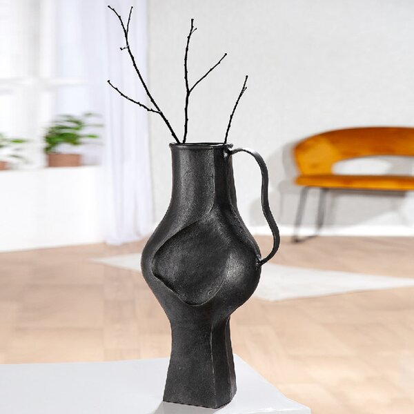 Belmora Aluminum Flower Vase In Black