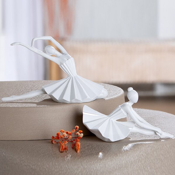 Bellano Synthetic Resin Ballerina Sculpture In Matt White