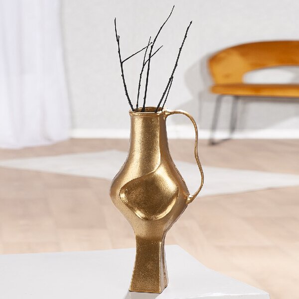 Belmora Aluminum Flower Vase In Gold