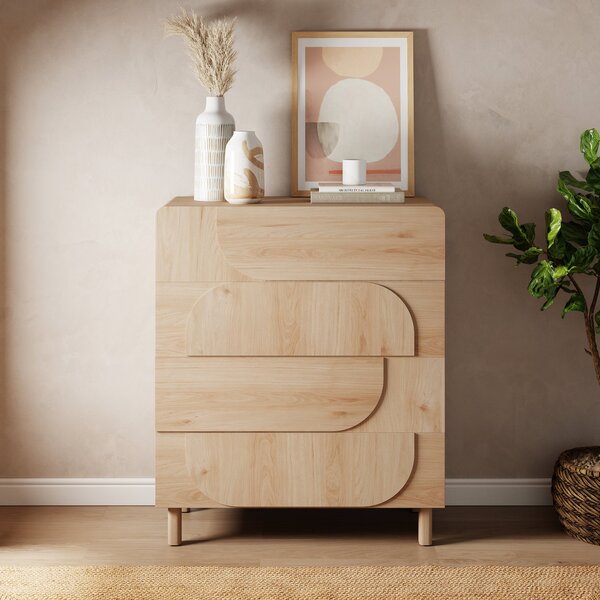 Aldo 4 Drawer Chest, Light Oak Light Oak