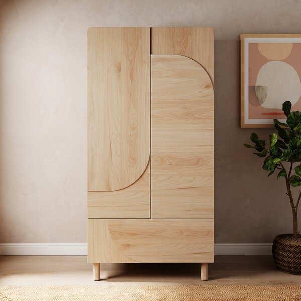 Aldo Double Wardrobe, Light Oak Light Oak