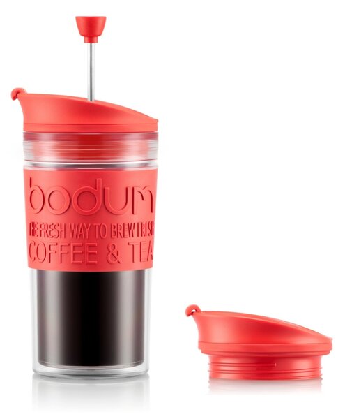 Bodum Travel Coffee Press Set with Extra Lid, 350ml Red