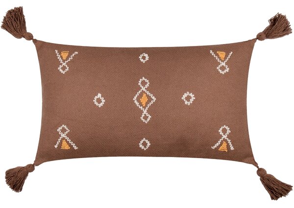 Meare Woven Cotton Rectangular Cushion Cocoa