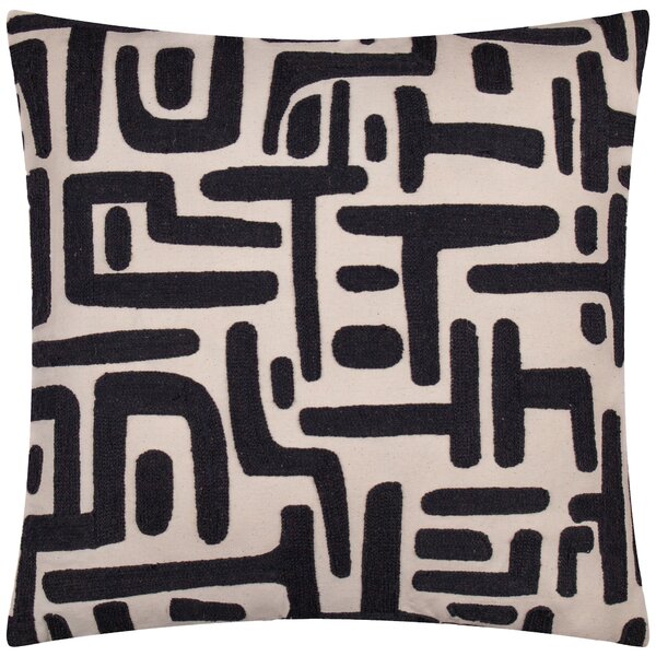 Brooke Abstract Square Cushion Monochrome