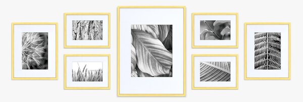 Nielsen Set of 7 Aluminium Photo Frames Gold