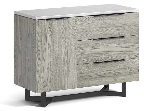 Epsom Industrial Small Sideboard Cabinet | Concrete Effect & Wood