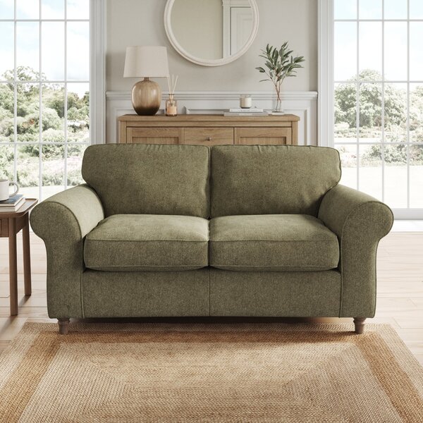 Flori Soft Chenille 2 Seater Sofa Olive