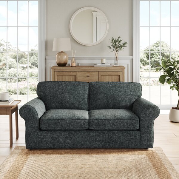 Flori Chunky Chenille 2 Seater Sofa Bed Navy