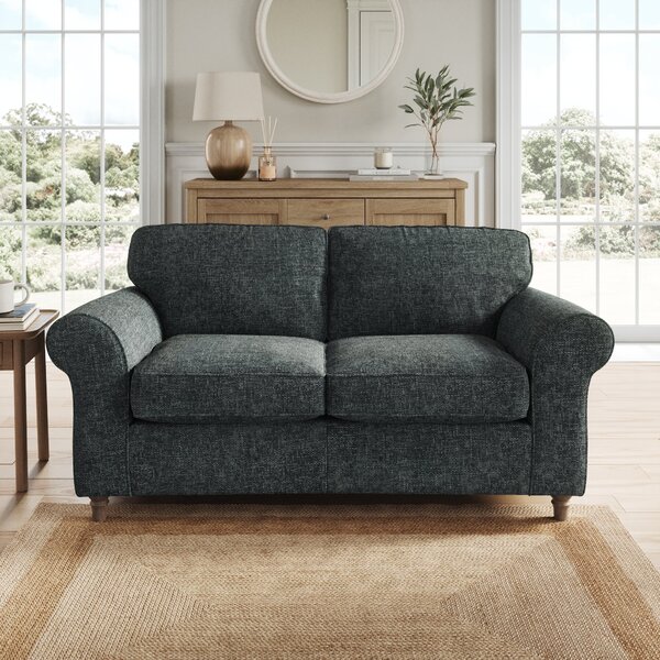 Flori Chunky Chenille 2 Seater Sofa Navy