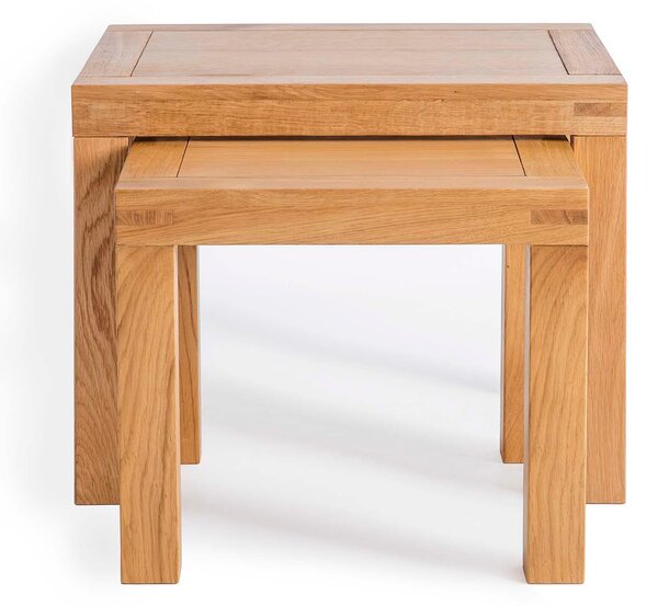 Abbey Waxed Oak Nest of Tables | Roseland Furniture