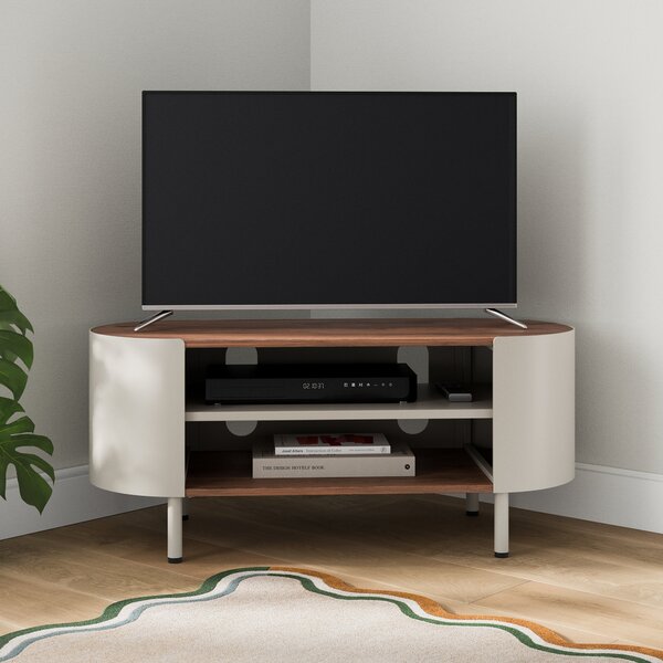 Elements Griffin Compact Corner TV Unit for TVs up to 42" Mushroom