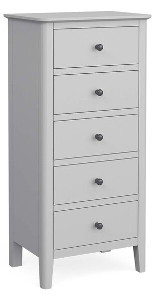 Elgin Light Grey Wooden Tallboy Chest with 5 Drawers | Roseland
