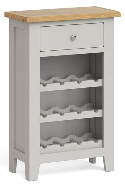 Lundy Grey 12 Bottle Wine Rack With Drawer | Roseland