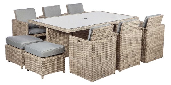Wentworth Outdoor Living Garden Rattan 10 Seater Cube Dining Set