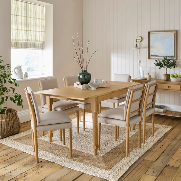 Churchgate Walcote 4-6 Seater Square Extending Dining Table Oak