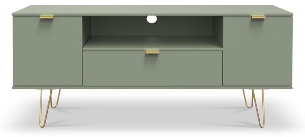Moreno 2 Door 1 Drawer Wide TV Cabinet Unit | Green or Grey | Roseland