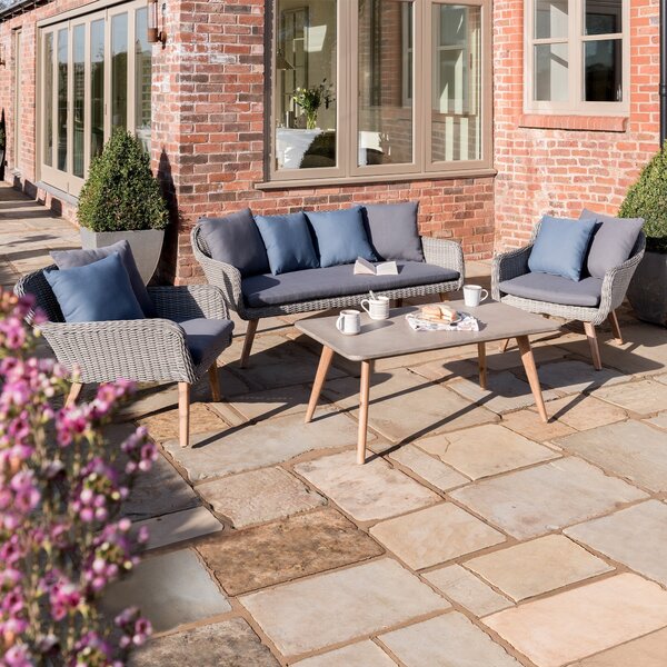 Midori Grey Outdoor Garden Rattan Lounge Set | Roseland