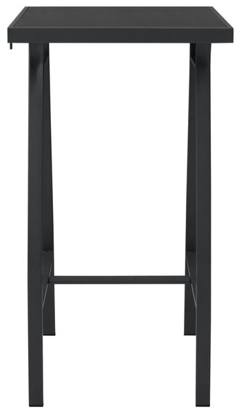 Garden Bar Table Black 60x60x110 cm Tempered Glass