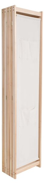 5-Panel Room Divider Cream 200x170x4 cm Fabric