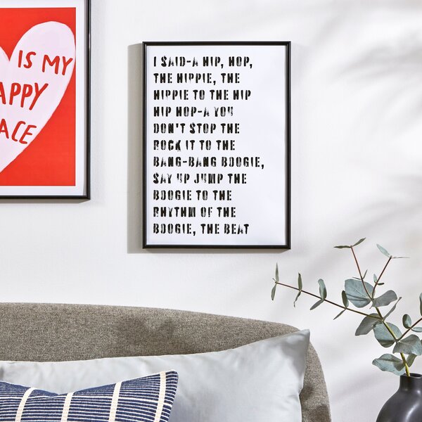 Rappers Delight Song Lyric Poster MultiColoured