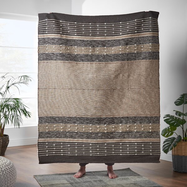Luxe Brown Woven Throw Brown