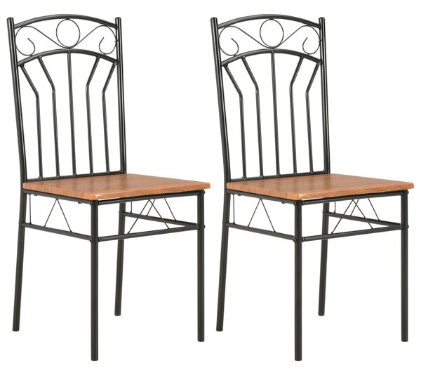 Dining Chairs 2 pcs Brown MDF