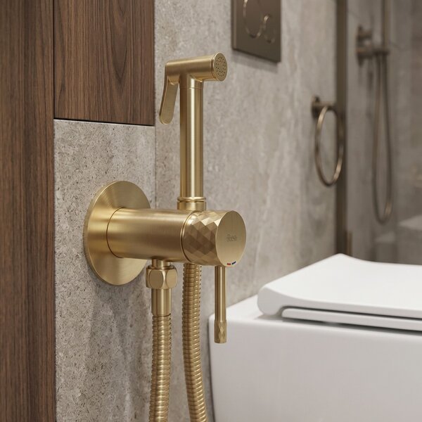 Bidet faucet Rea Lungo Loop Diamond Brush Gold