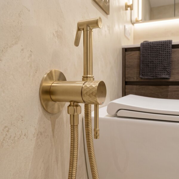 Bidet faucet Rea Lungo Loop Diamond Brush Gold