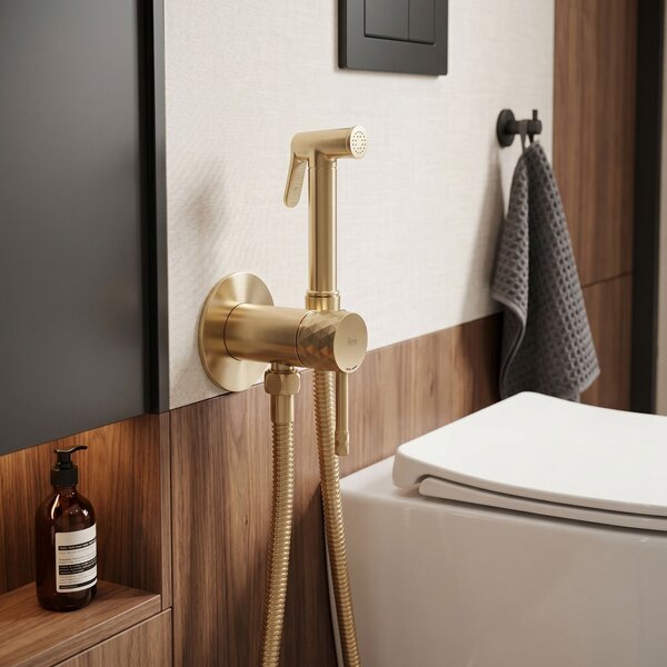 Bidet faucet Rea Lungo Loop Diamond Brush Gold