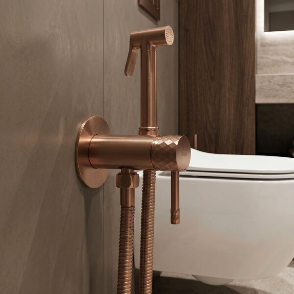 Bidet faucet Rea Lungo Loop Diamond Brush Copper